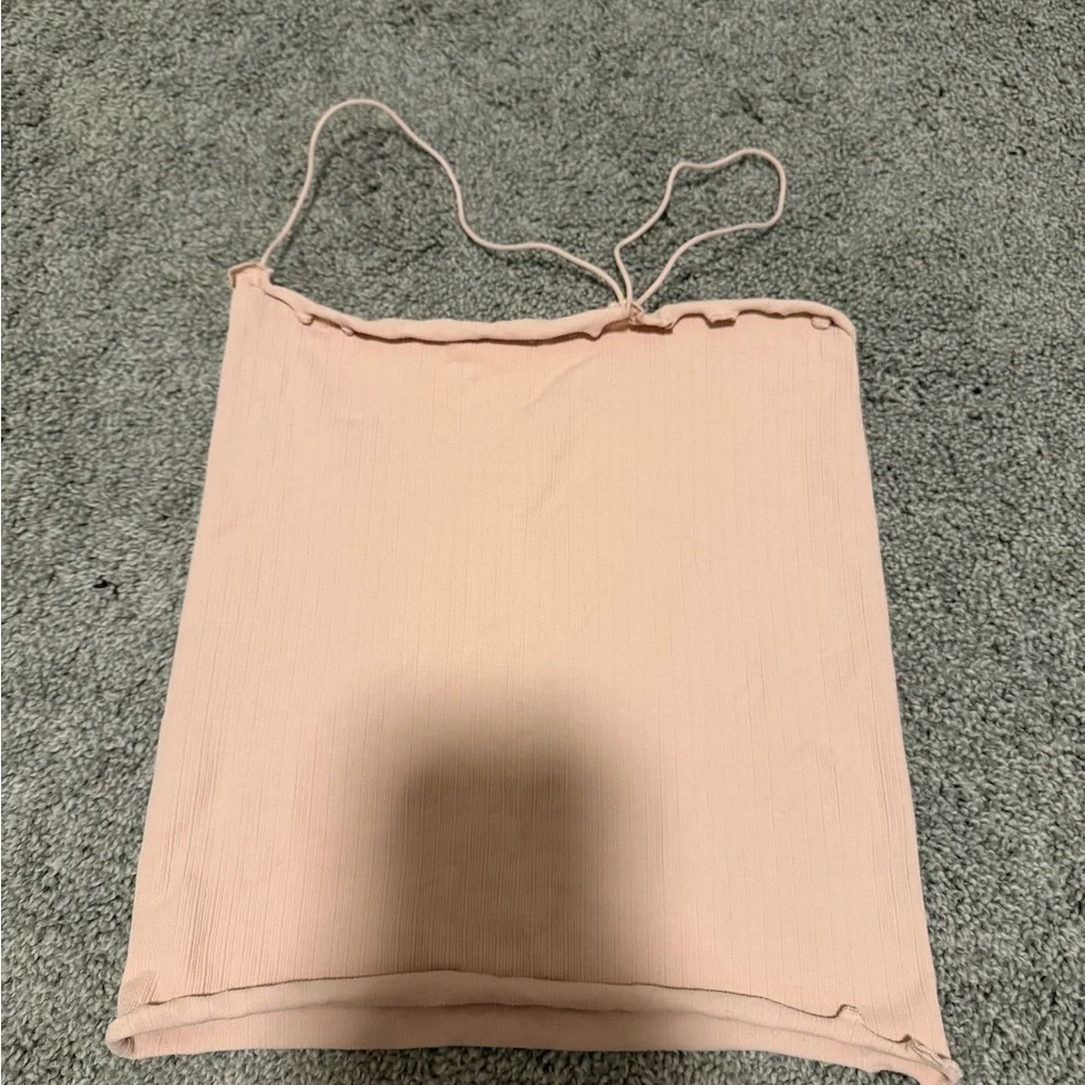 Free people Pink Ribbed Tank Top